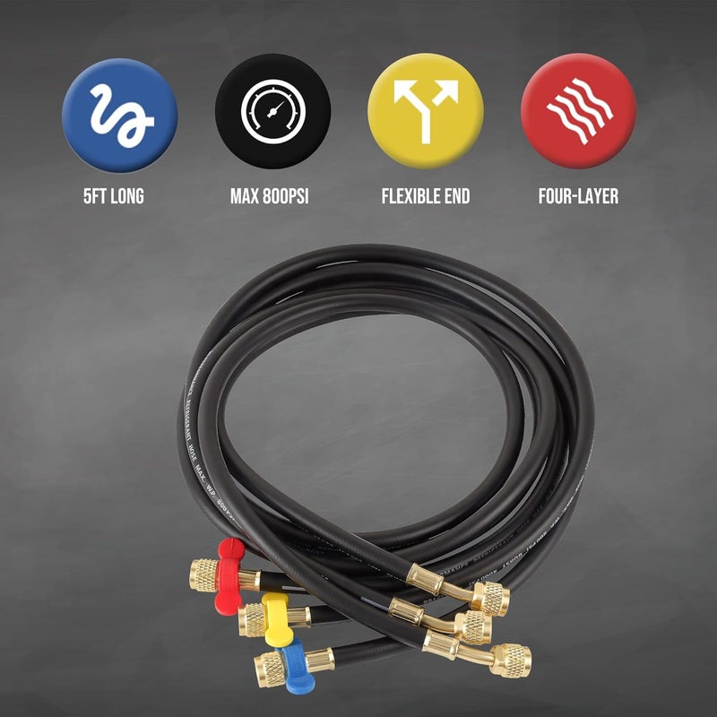 Lichamp AC R1234YF R134A Gauge Set, Automotive Manifold Gauge Compatible with R1234YF and R134A Refrigerants, Works on Car Freon Charging and Evacuation - Image 5